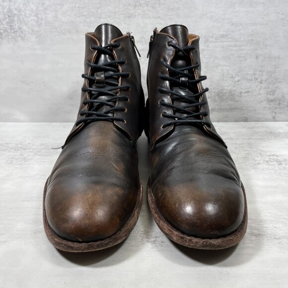 Frye Leather Lace Up Zip Ankle Boots - Men's Size 11.5 D - Brown - Picture 3 of 11